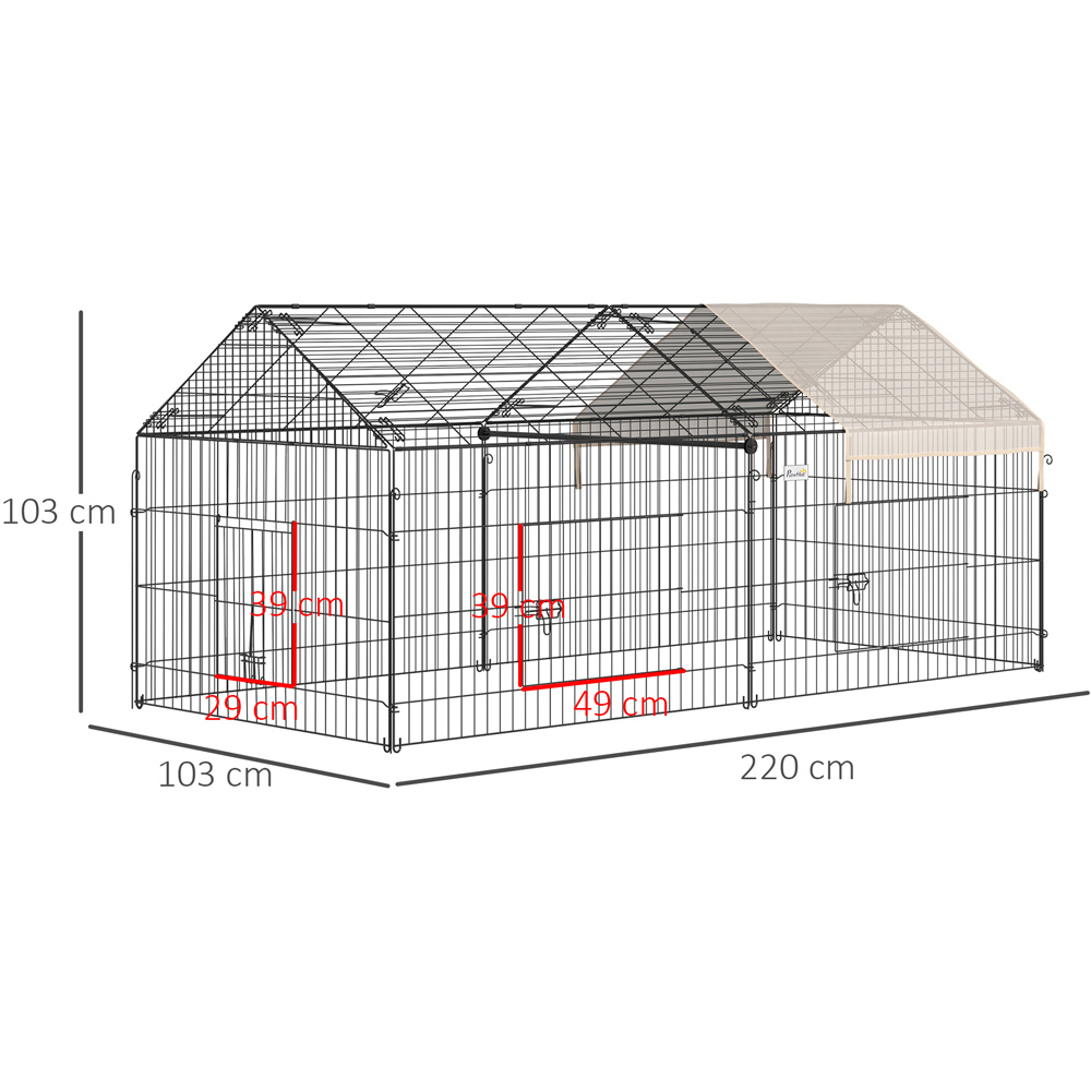 PawHut Black and Beige Small Animal Cage with Cover Image 9