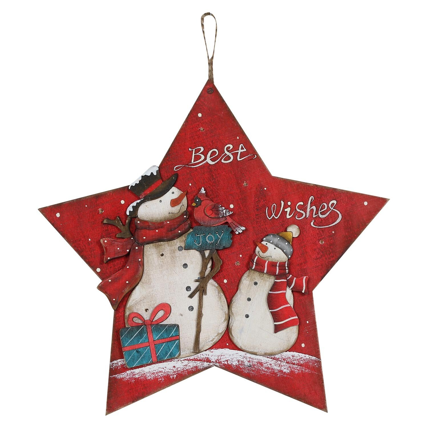 Christmas Star Hanging Plaque with LED Image 1