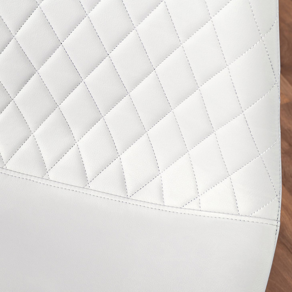 Furniturebox Arona Solara 6 Seater Round Dining Set White and Chrome Image 8