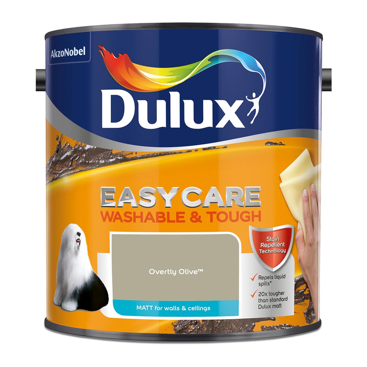 Dulux Easycare Washable and Tough Overtly Olive Matt Emulsion Paint Image 2