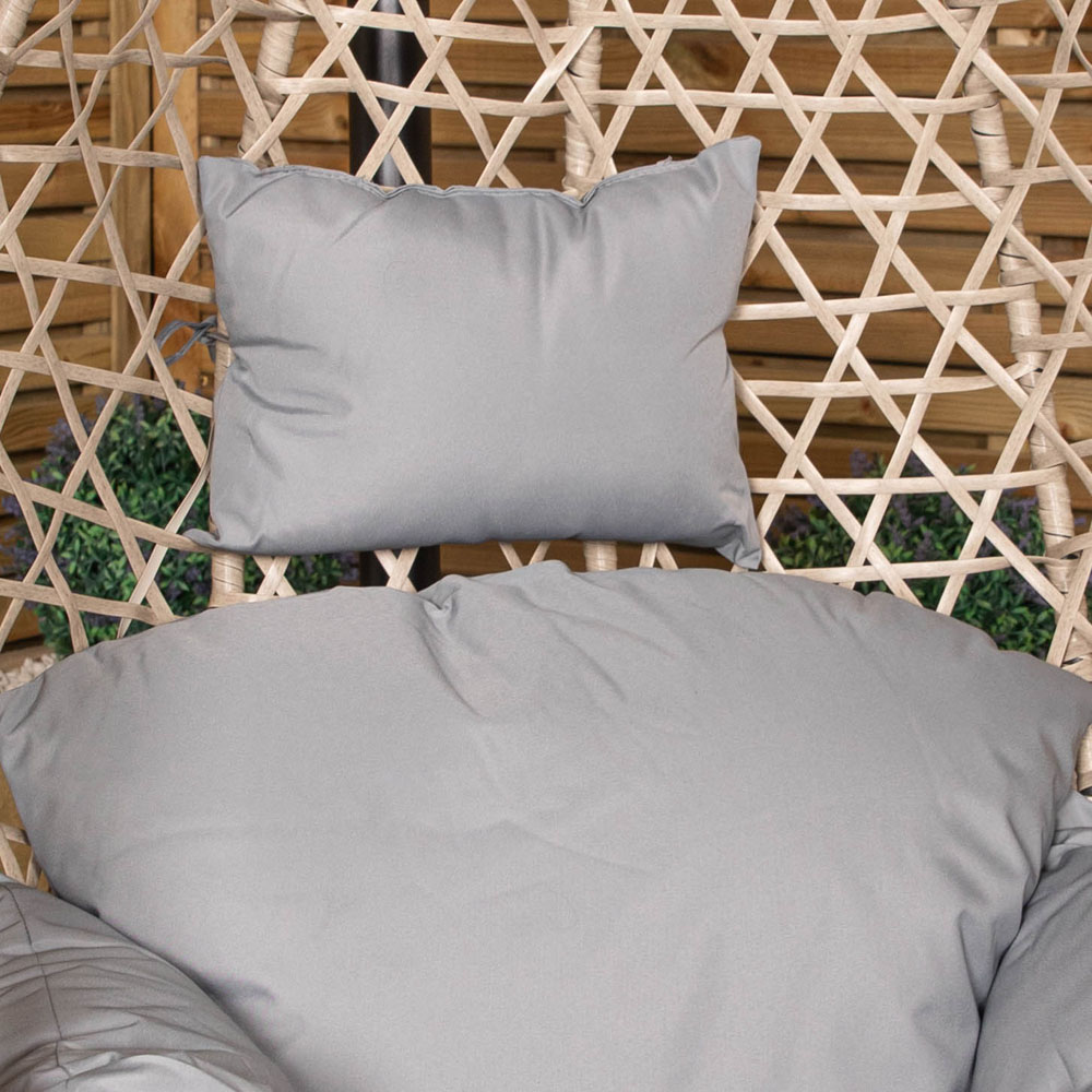 Samuel Alexander Cool Grey Hanging Egg Chair with Waterproof Cover Image 6