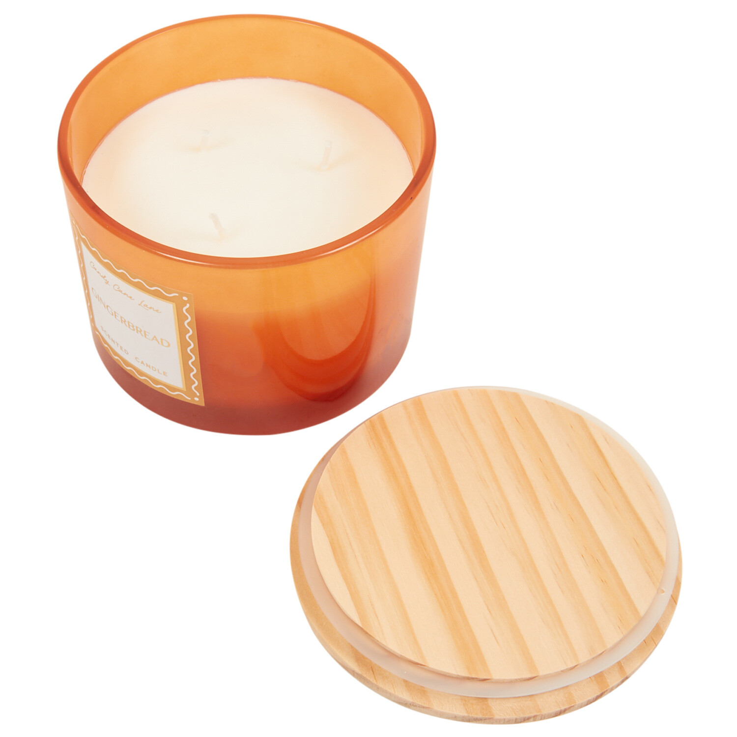 Festive Scented 3 Wick Candle - Gingerbread Image 3
