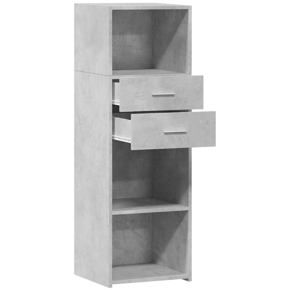 vidaXL 2 Drawer 3 Shelf Concrete Grey Highboard Image 7