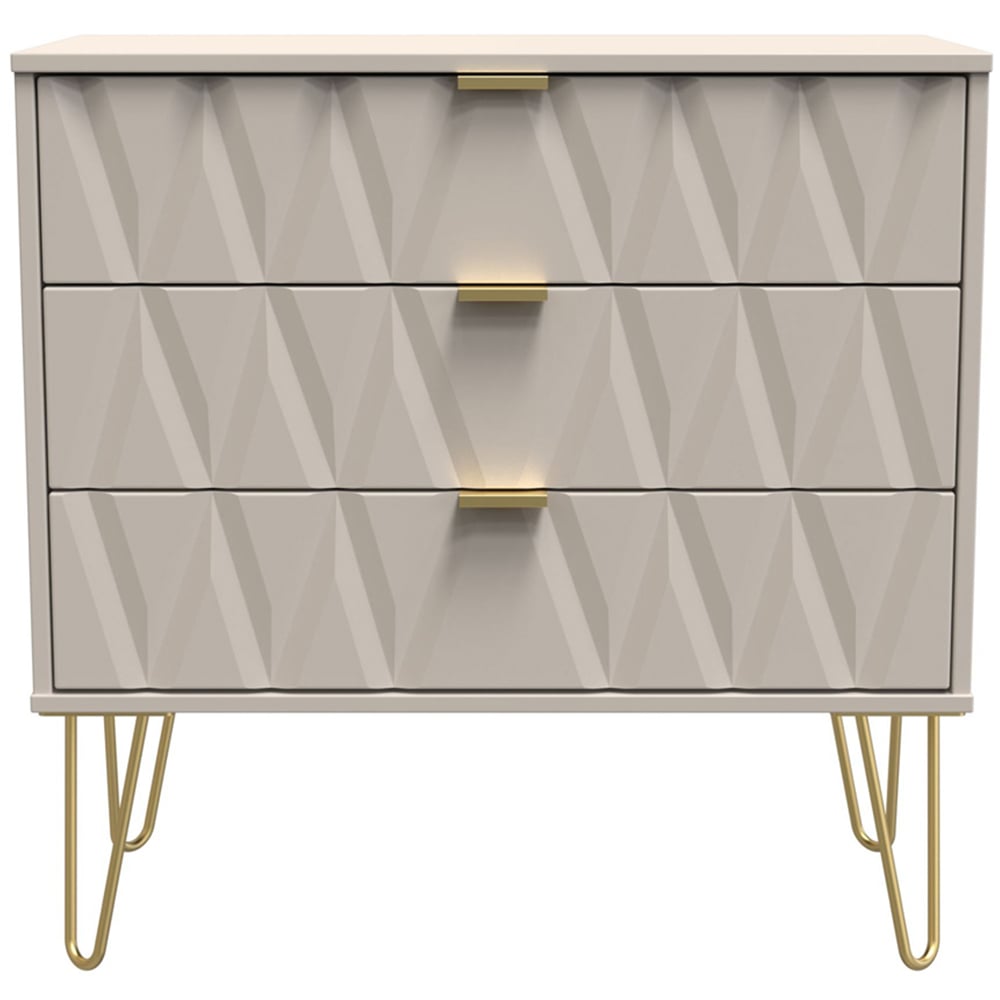 Crowndale Diamond 3 Drawer Matt Kashmir Chest of Drawers Image 3