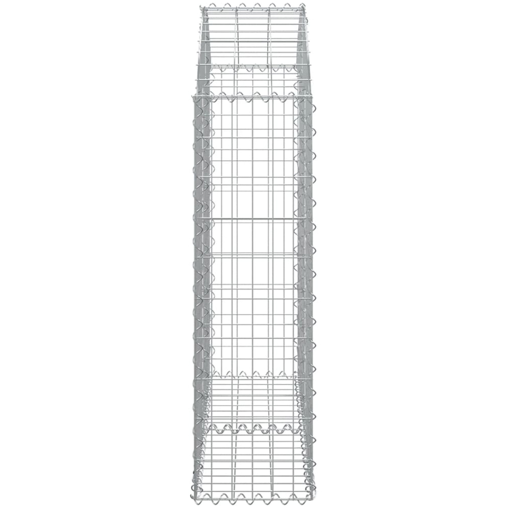 vidaXL Silver Galvanised Iron Arched Gabion Basket 100 x 30 x 100/120cm Image 3