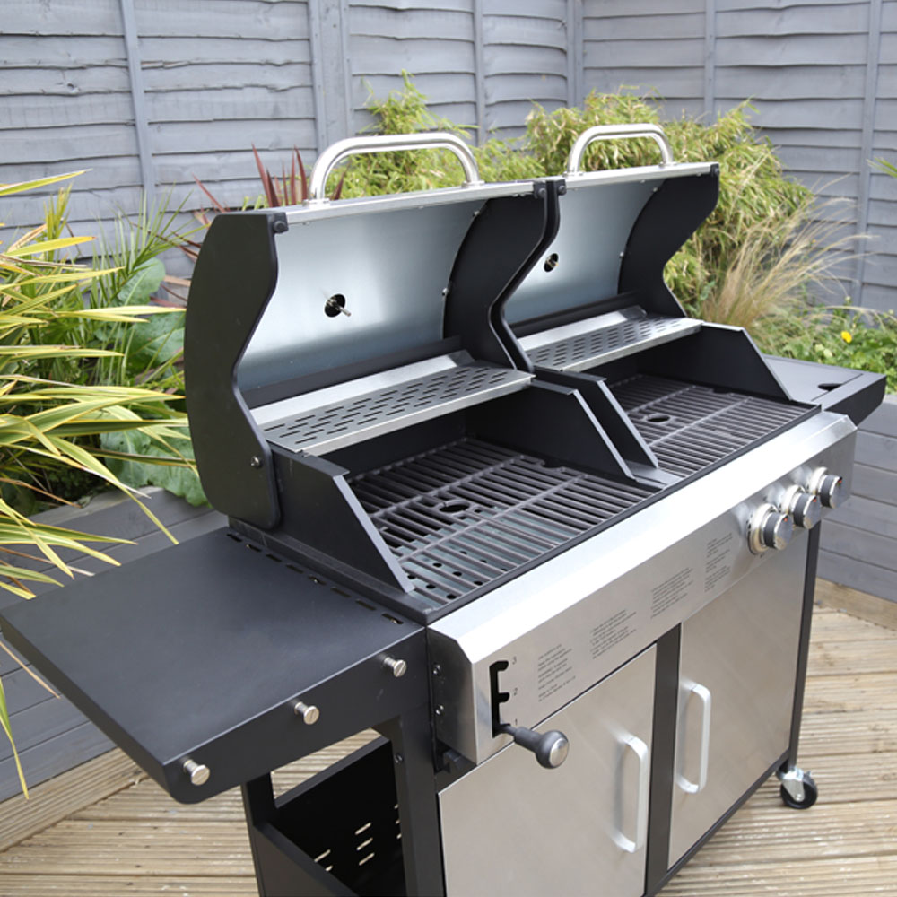 Charles Bentley 2+1 Dual Fuel BBQ Stainless Steel Image 8