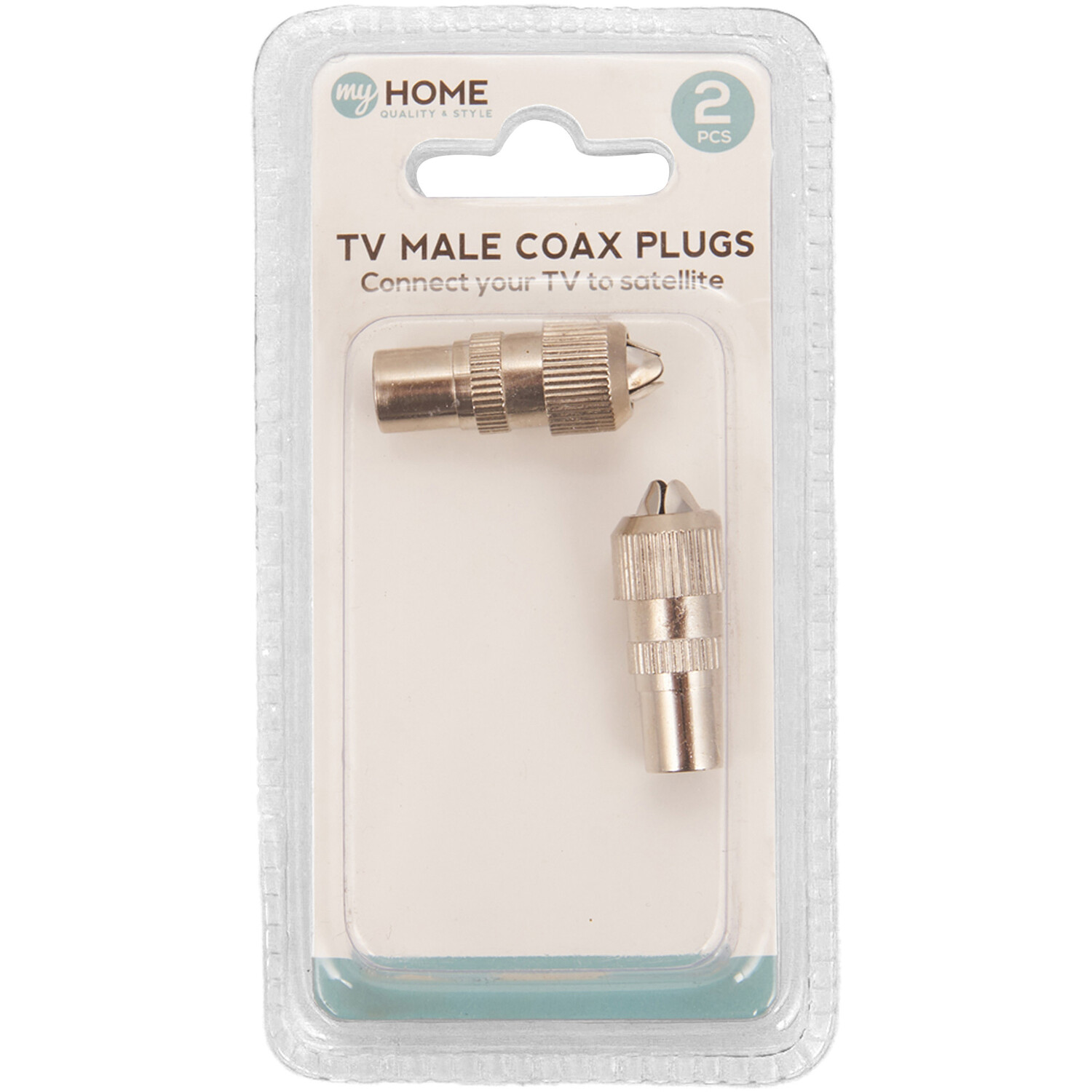 My Home TV Male Coax Plugs 2 Pack Image 1