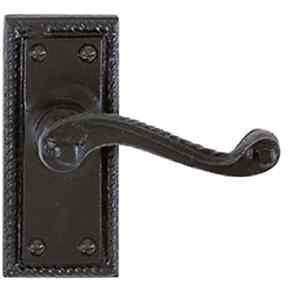Golden Grace Georgian Design Matt Black Lever Latch Handle Pair 6 Pack Image 2