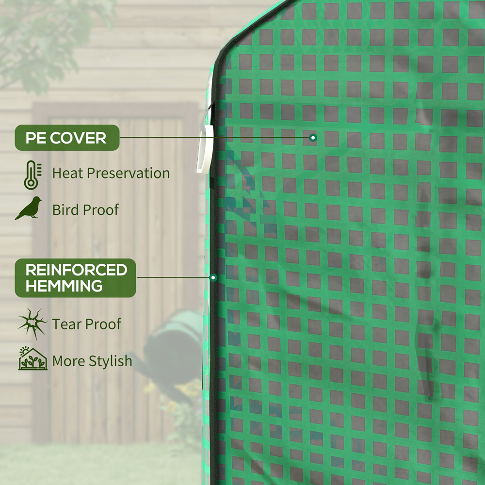 Outsunny 6.2 x 4.5 x 4.6ft Green Walk In Replacement Greenhouse Cover Image 4