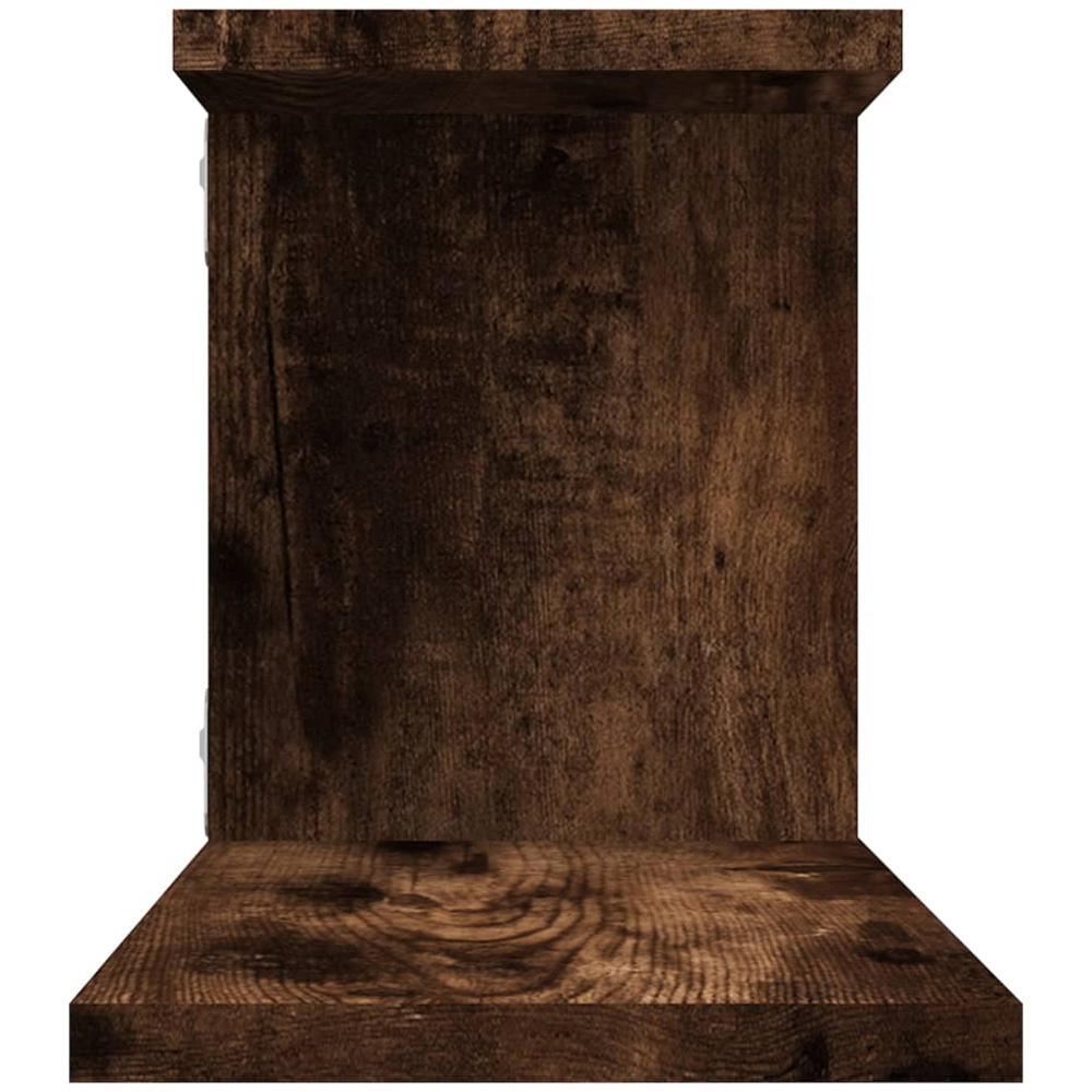 vidaXL 4 Shelf Smoked Oak Wall Mounted TV Shelf Image 5