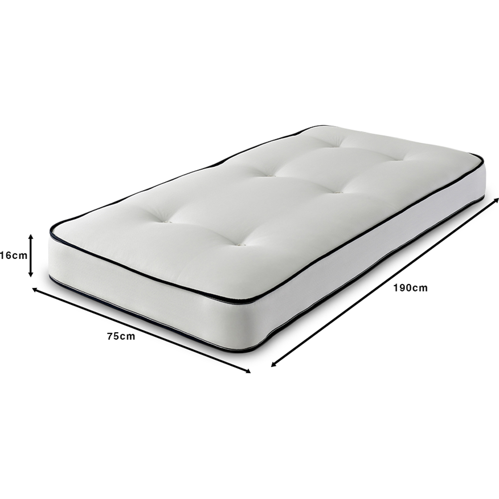 Extreme Comfort Small Single Blue and White Tufted Open Coil Spring Mattress Image 5