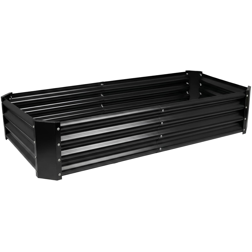 Harbour Housewares Anthracite Rectangle Galvanised Steel Raised Garden Bed 180 x 90cm Image 1
