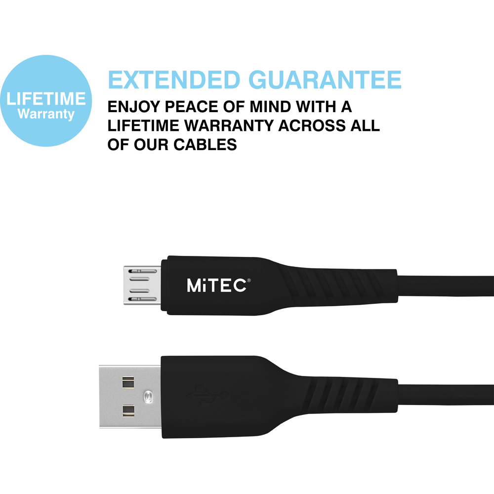 MiTEC MiPOWER Black Micro USB to USB-A Cable 2m Image 2
