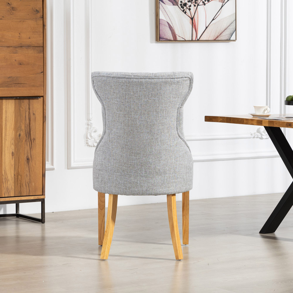 Artemis Home Tiana Set of 2 Light Grey Fabric Dining Chair Image 5