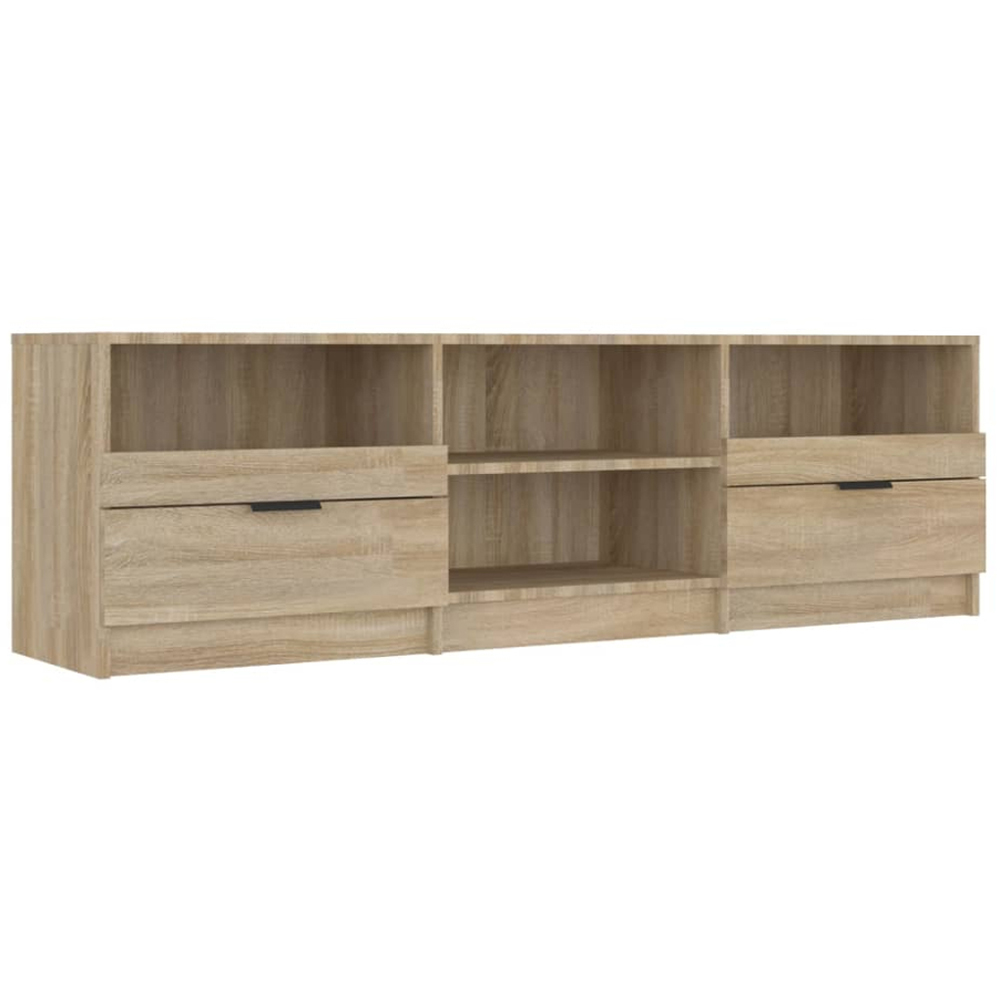 vidaXL 2 Drawer 4 Shelf Sonoma Oak Wide TV Cabinet Image 2