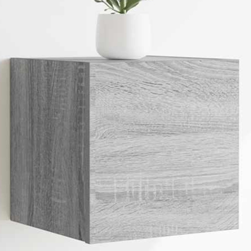 vidaXL Single Door Grey Sonoma Wall Mounted TV Cabinet Image 1