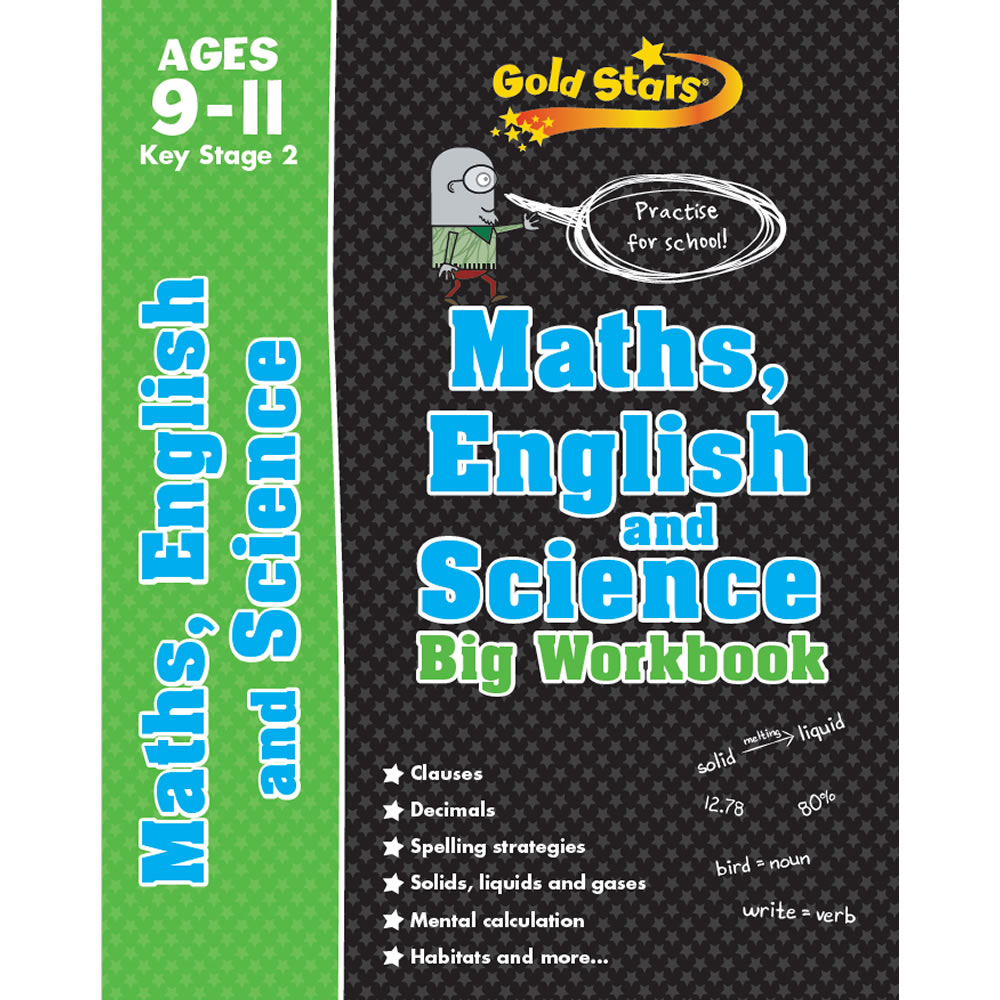 Gold Stars Key Stage 2 Maths, English and Science Big Workbook Ages 9-11 Image