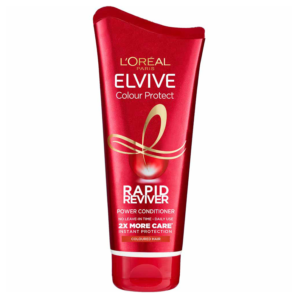 L'Oreal Paris Elvive Colour Protect Rapid Reviver Coloured Hair Power Conditioner 180ml Image 1