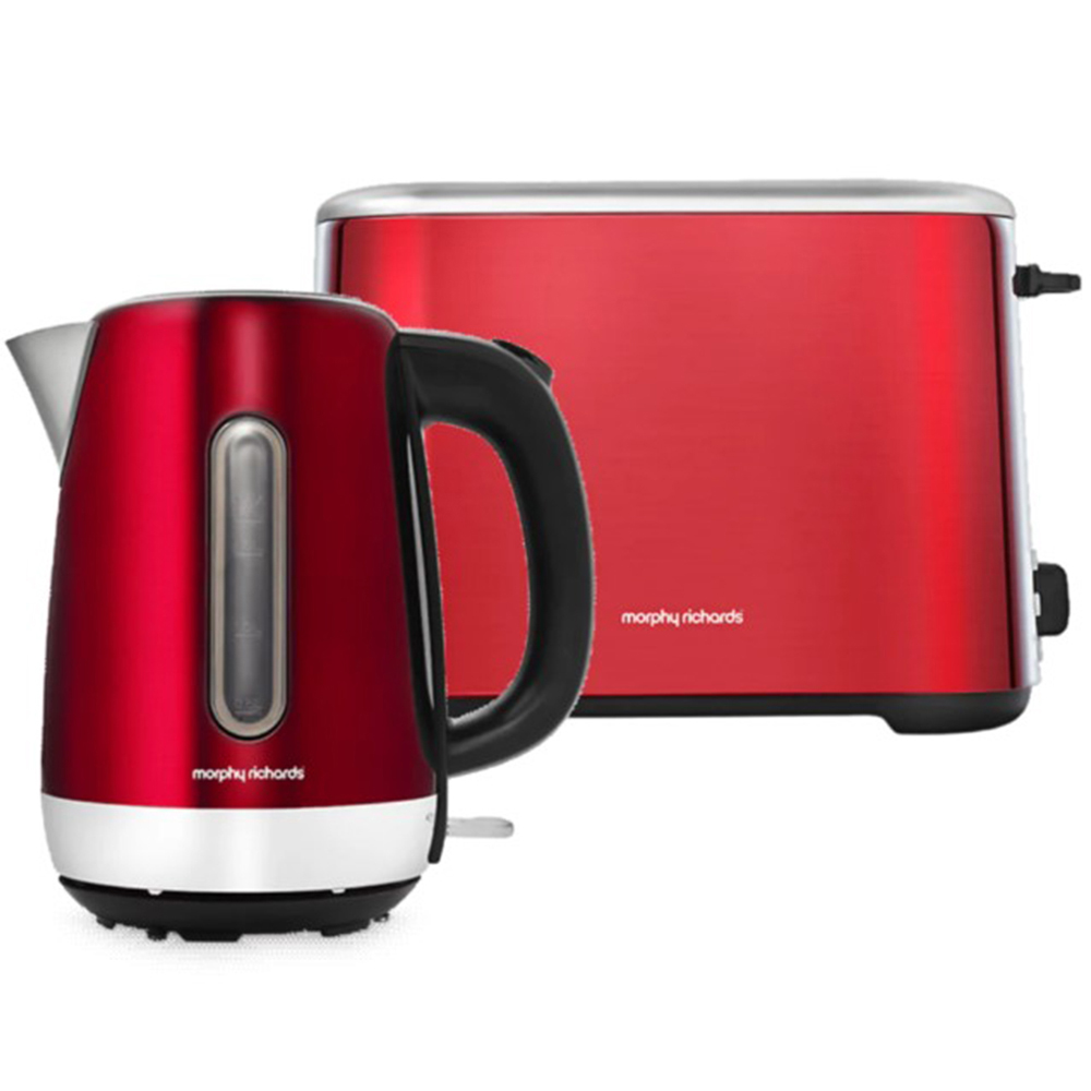 Morphy Richards Equip Red Kettle and Toaster Set Image 1
