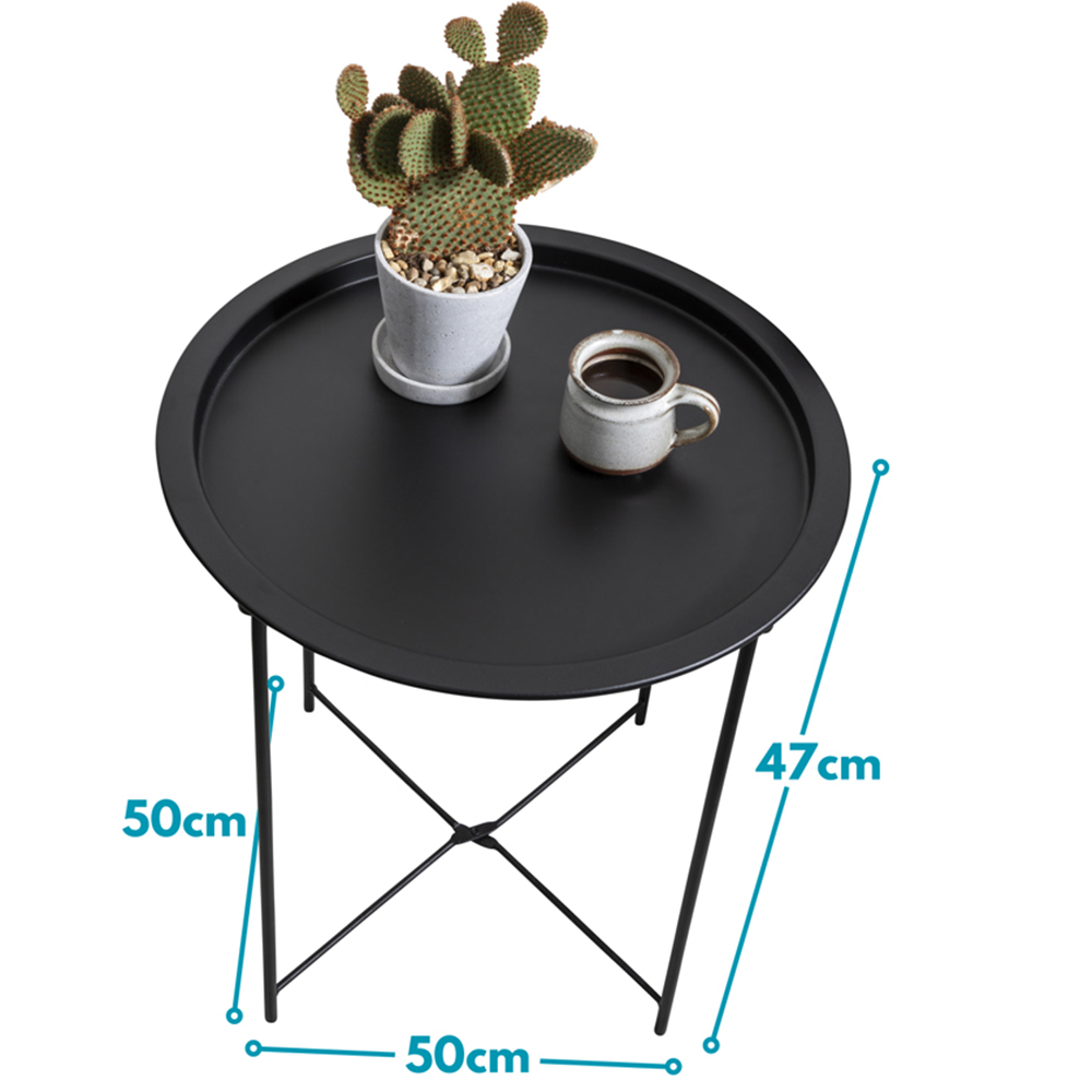 Noa and Nani Solid Black Foldable Garden Tray Table Image 6