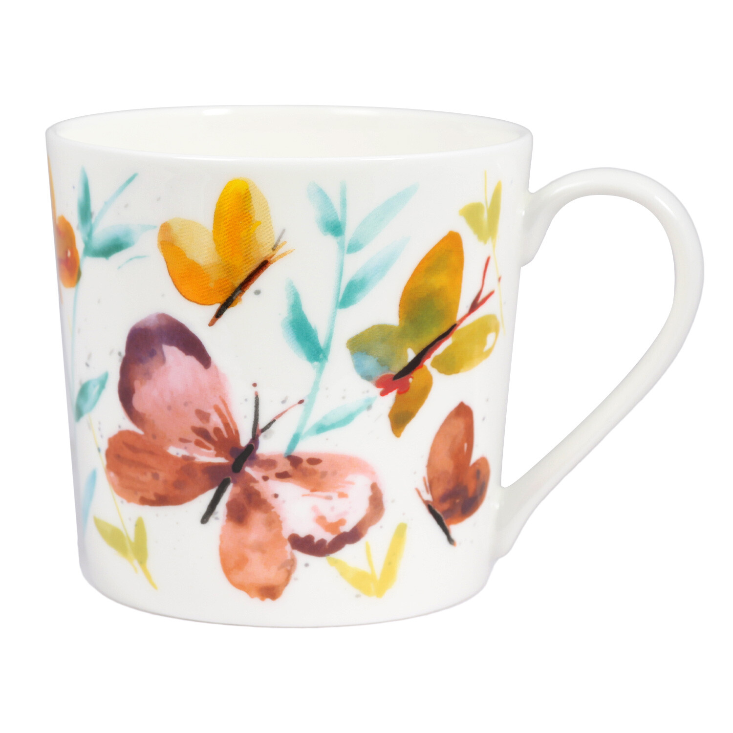 Watercolour Butterflies Mug - White Image 1