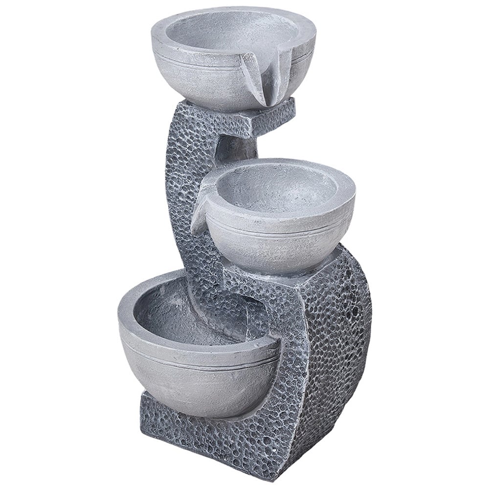 Living and Home 3 Tier Solar Powered LED Light Water Fountain Image 1