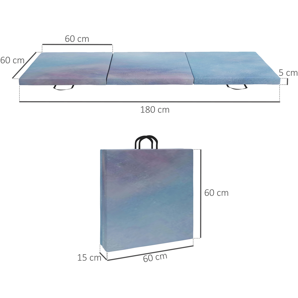 HOMCOM Blue Foldable Gymnastics Mat 182cm Image 9