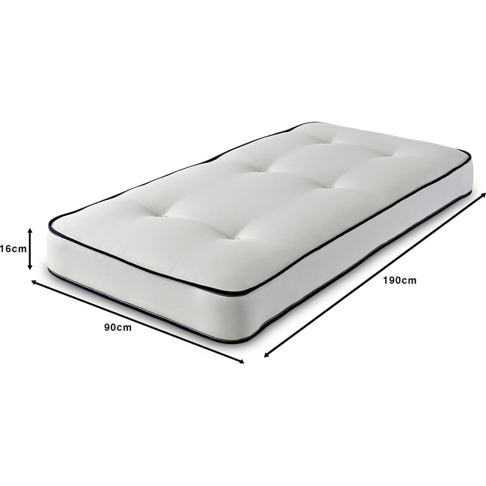 Extreme Comfort Single Blue and White Tufted Open Coil Spring Mattress Image 5
