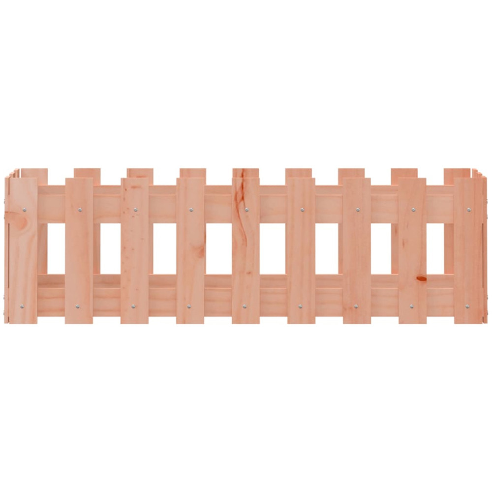 vidaXL Brown Solid Douglas Wood Fence Design Raised Garden Bed 30 x 100 x 30cm Image 4