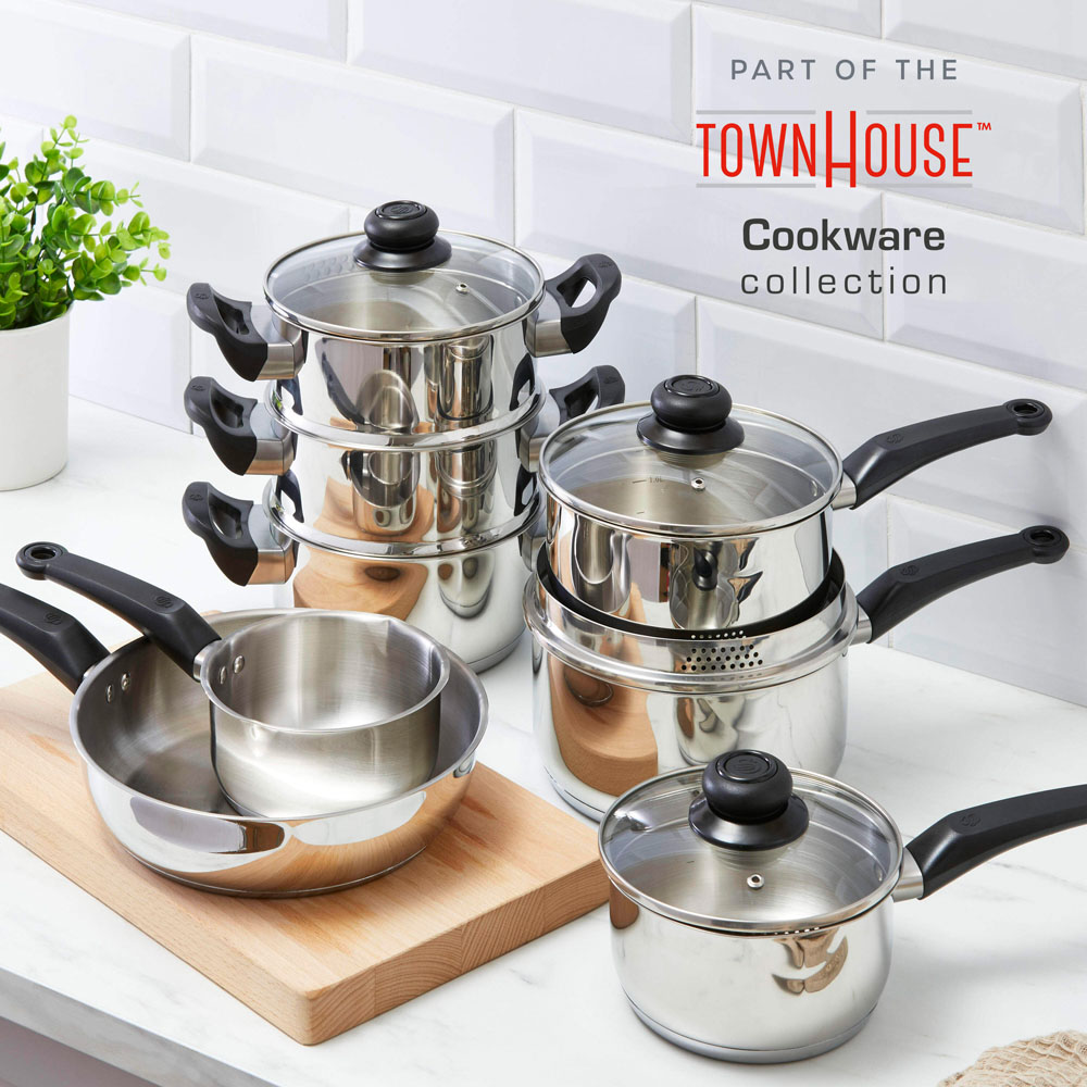 Swan Townhouse 20cm Stainless Steel Saucepan with Lid Image 6