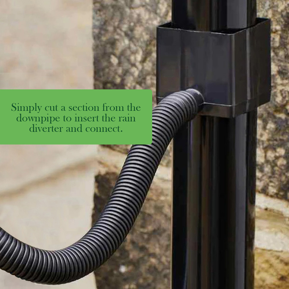 Graf Beige Tall and Slim Water Butt Tank with Tap and Diverter Kit 330L Image 6