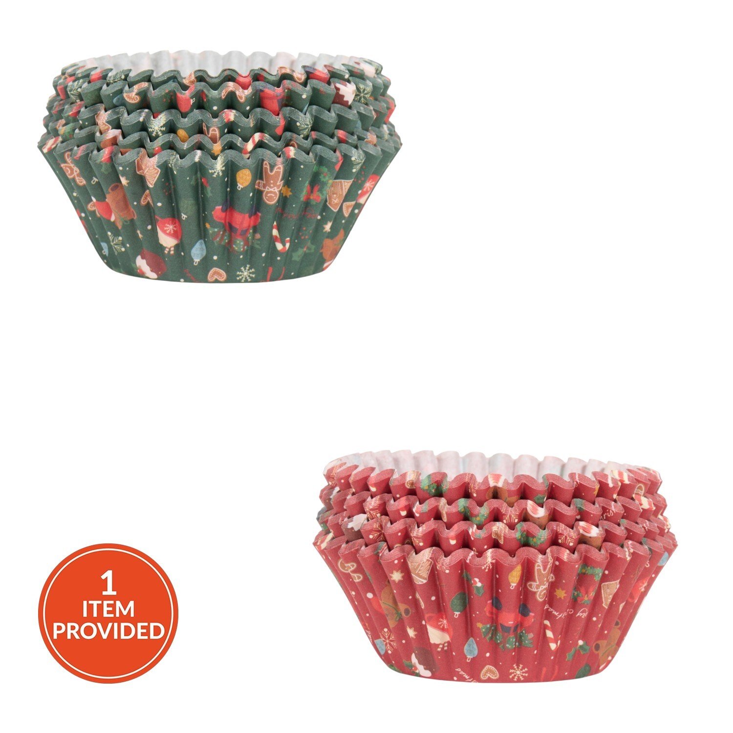 Pack of 100 Festive Christmas Cupcake Cases Image 1
