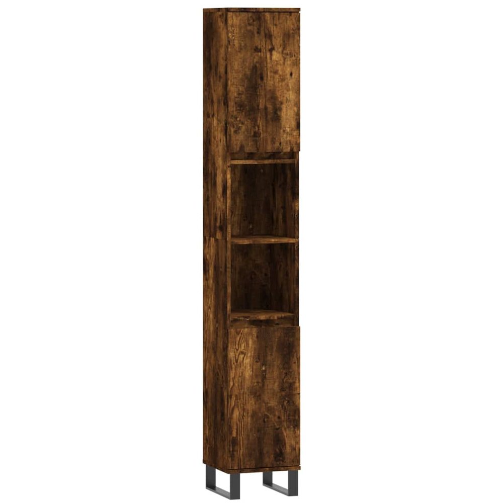 vidaXL 2 Door Oak Wood Bathroom Cabinet Image 2