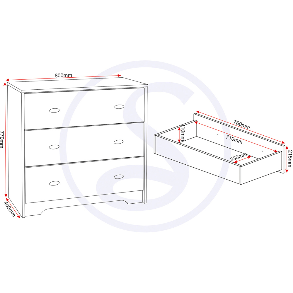 Seconique Carlton 3 Piece Medium Oak Effect Furniture Set Image 8