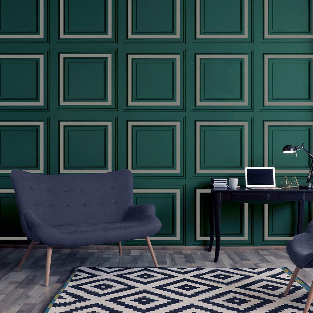 Arthouse Stately Panel Emerald Green Wallpaper Image 5