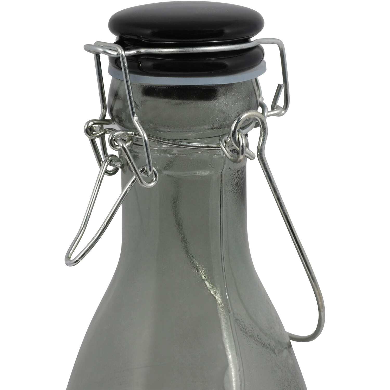 Smoked Glass Bottle with Lid - Grey Image 3