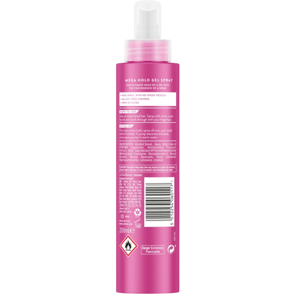VO5 Volume Boost Hair Styling Gel Spray 200ml 6 Pack Image 3