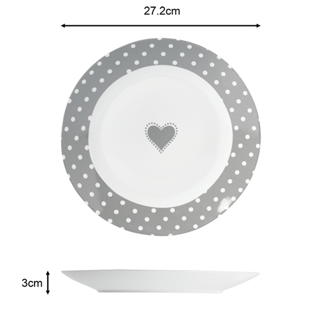 Waterside Grey Heart 80 Piece Dinner Set Image 6
