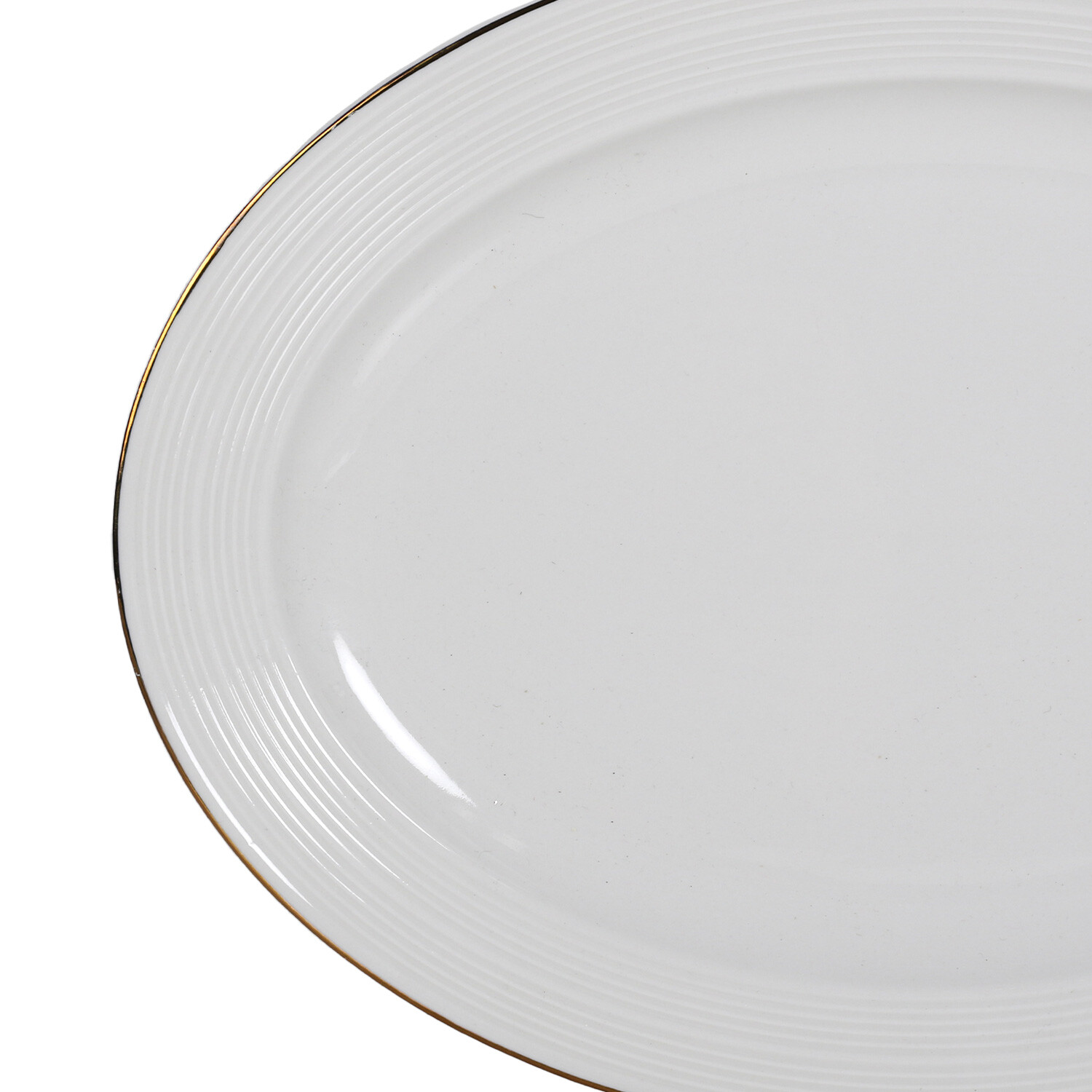 White Parisa Embossed Oval Platter Image 2