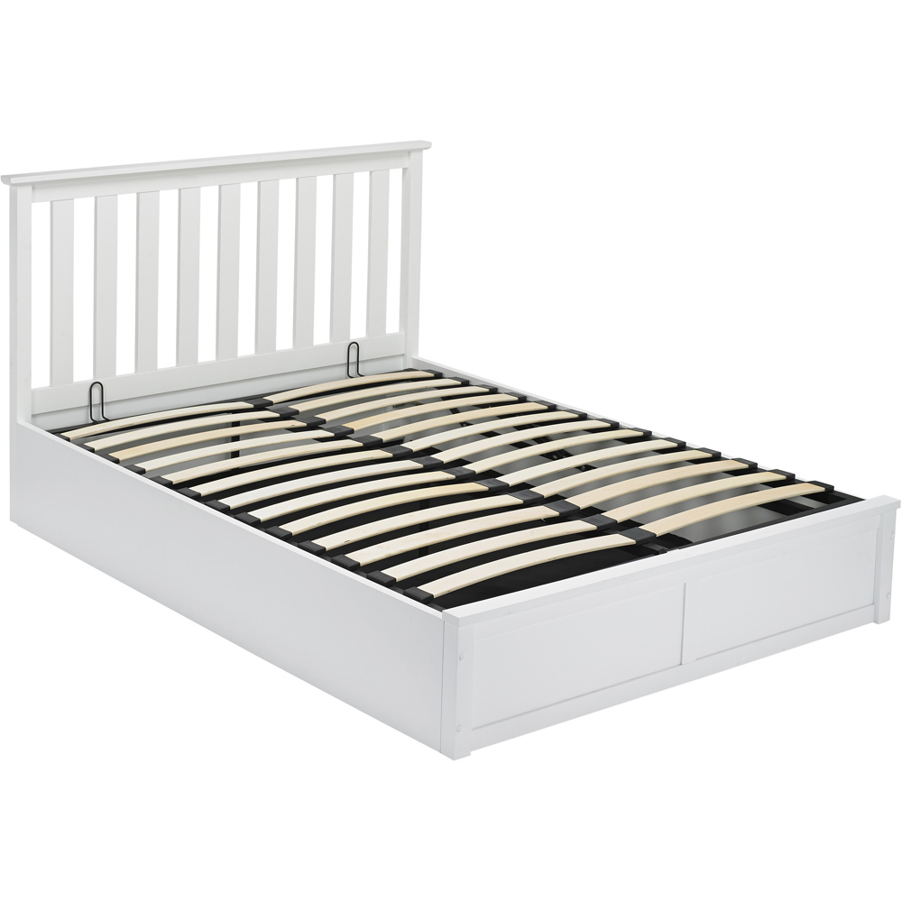 LPD Furniture Oxford Double White Ottoman Bed Frame Image 4