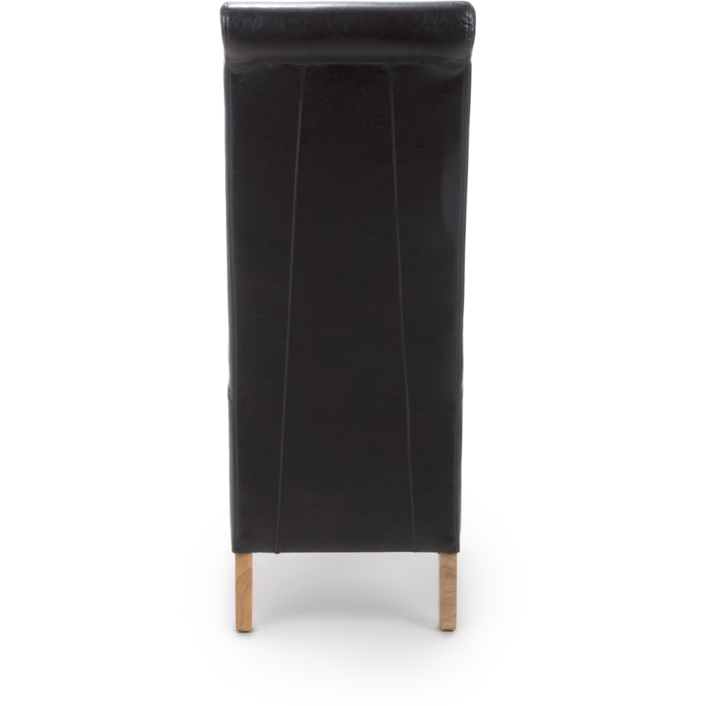 Krista Set of 2 Black Bonded Leather Roll Back Dining Chair Image 3