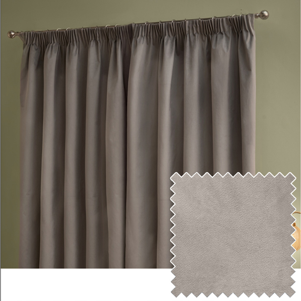Furn The Ultimate Silver Velvet Blackout Pencil Pleat Curtains 229 x 229cm Image 6
