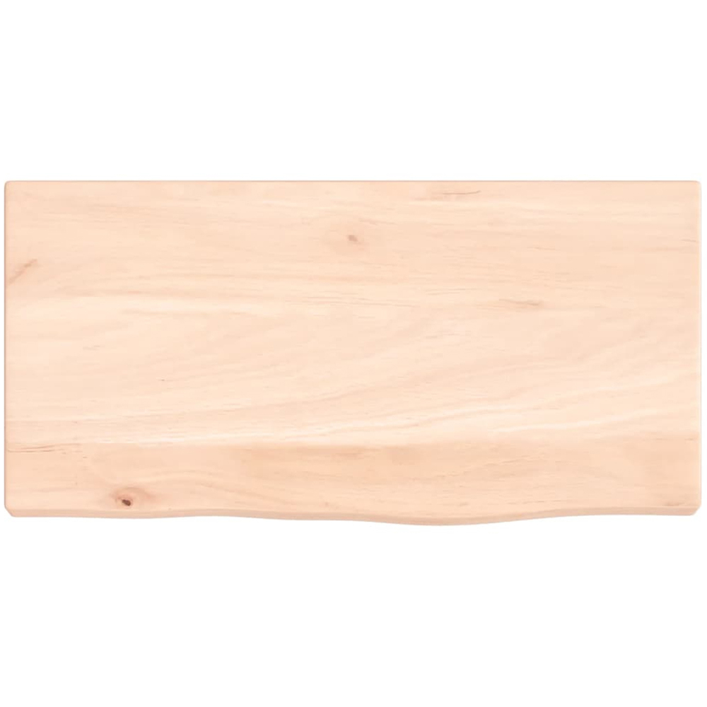 vidaXL 40cm Natural Untreated Solid Oak Wood Floating Wall Shelf Image 3