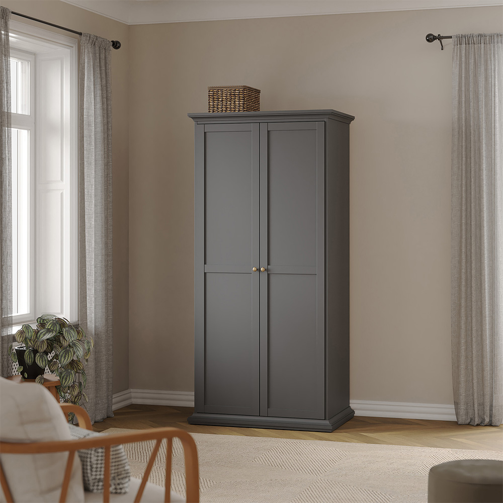 Florence Paris Matt Grey 3 Piece Bedroom Furniture Set Image 5
