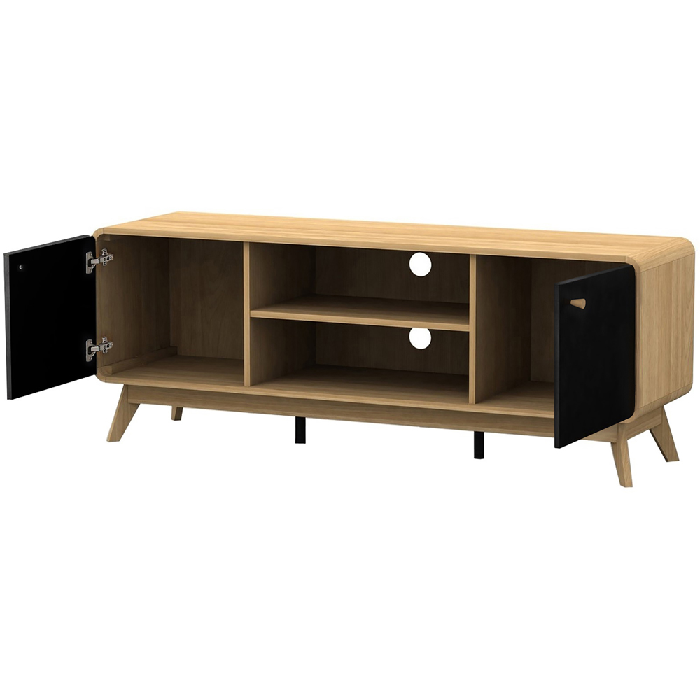Loft24 Cassie 2 Door 2 Shelf Black Oak TV Stand Image 4