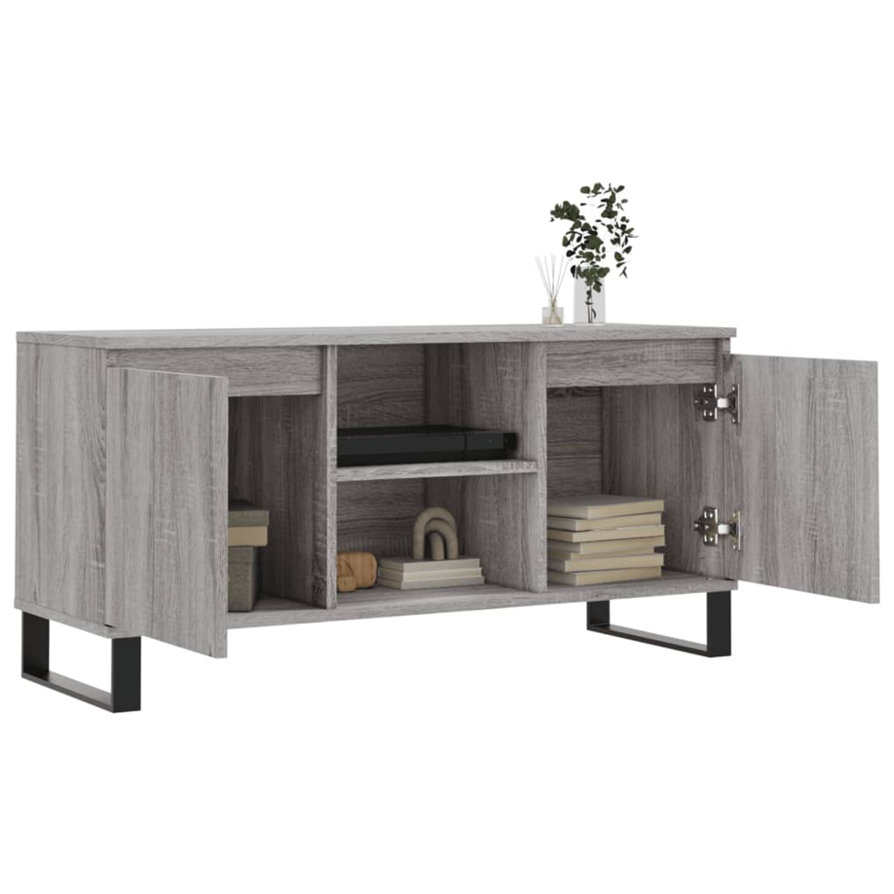 vidaXL 2 Door 2 Drawer Grey Sonoma TV Cabinet Image 4
