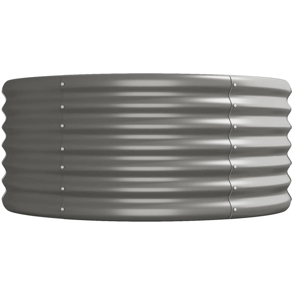 vidaXL Grey Galvanised Steel Raised Garden Bed 368 x 80 x 36cm Image 3