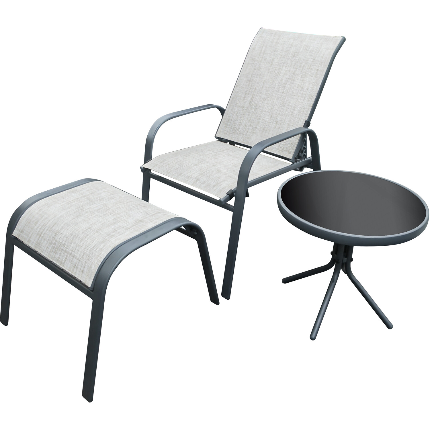 Outdoor Essentials Porto 6 Seater Textilene Dining Set Grey Image 4