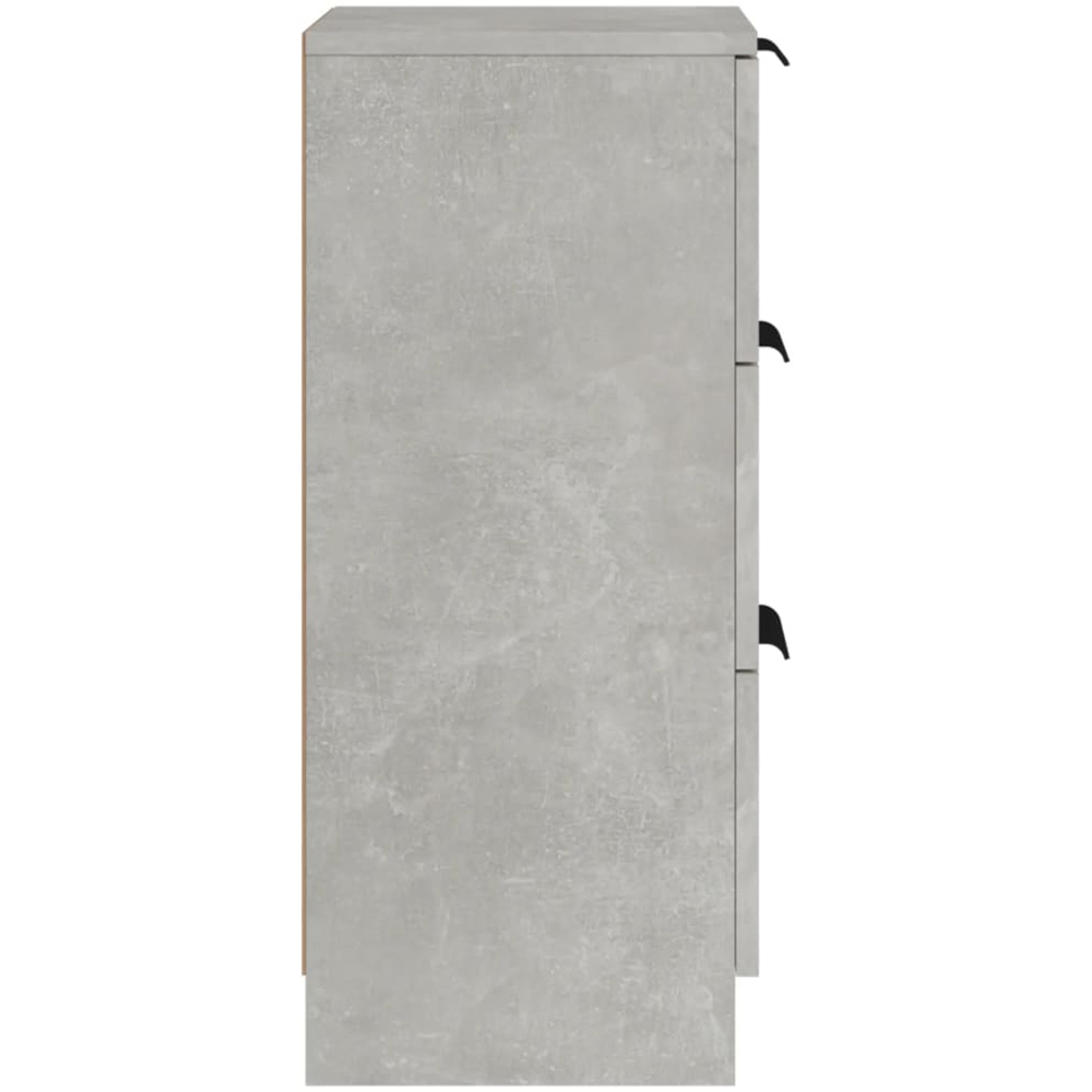 vidaXL 3 Drawer Concrete Grey Wooden Sideboard Image 7