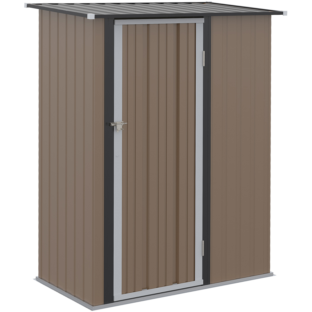 Outsunny 5 x 3ft Brown Garden Metal Shed Image 1